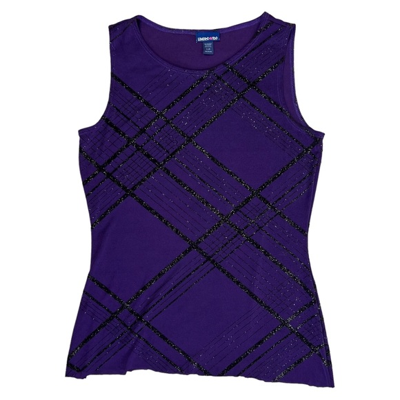 Limited Too Tops Y2k Limited Too Deep Purple Glitter Tank Top Dark